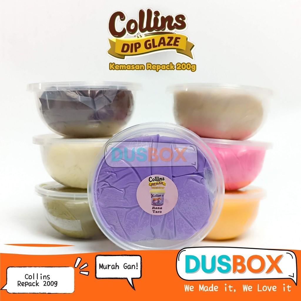 

Collins Dip Glaze Repack 200g/ Toping Donat Collins / Selai Donat / Collins Selai Donat