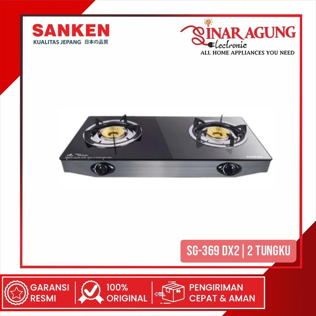 SANKEN SG369DX2 / SG-369DX2 KOMPOR GAS 2 TUNGKU - GARANSI RESMI