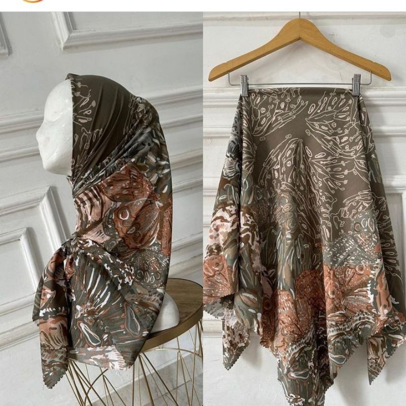 Hijab Premium// Hijab Segi Empat Premium //SEGI EMPAT DENAY MOTIF KOTAK BUNGA||TERBARU