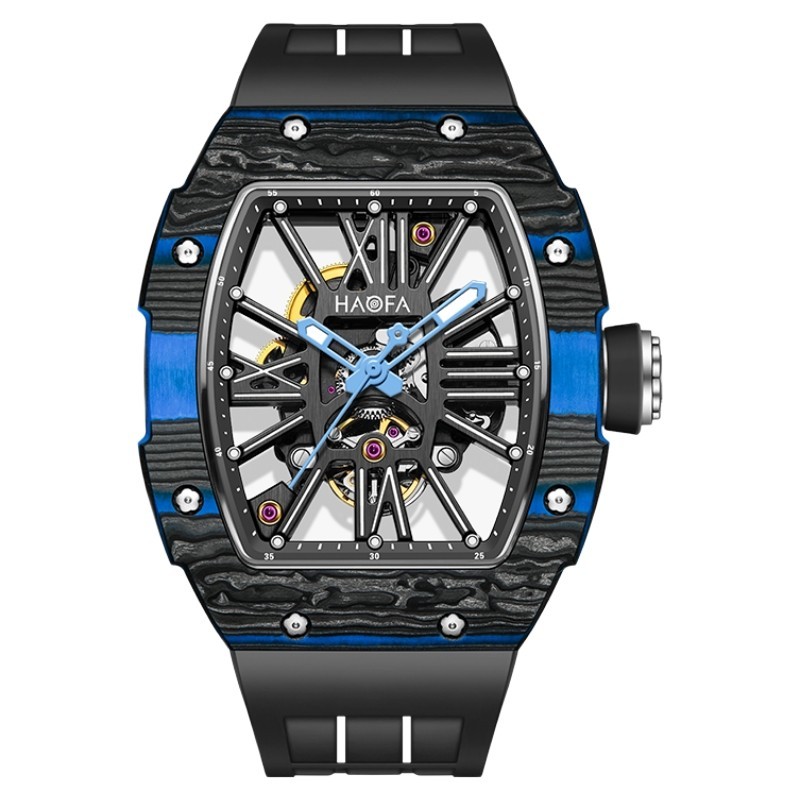 Haofa New Sport Black Room Blue Watch