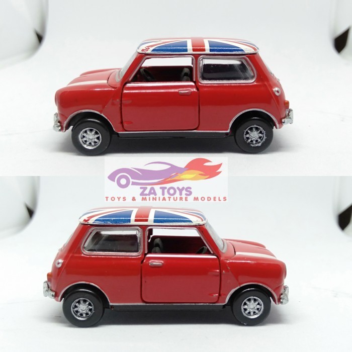PTS99 Diecast Morris Mini Cooper Merah MK1 Tiny Toyeast Loose Skala 1:60