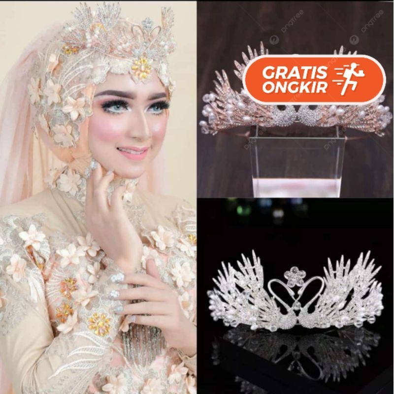 Terlaris ~mahkota pengantin dewa/wedding crown /mahkota  hijab Aksesoris Kekinian Aksesoris Cantik W