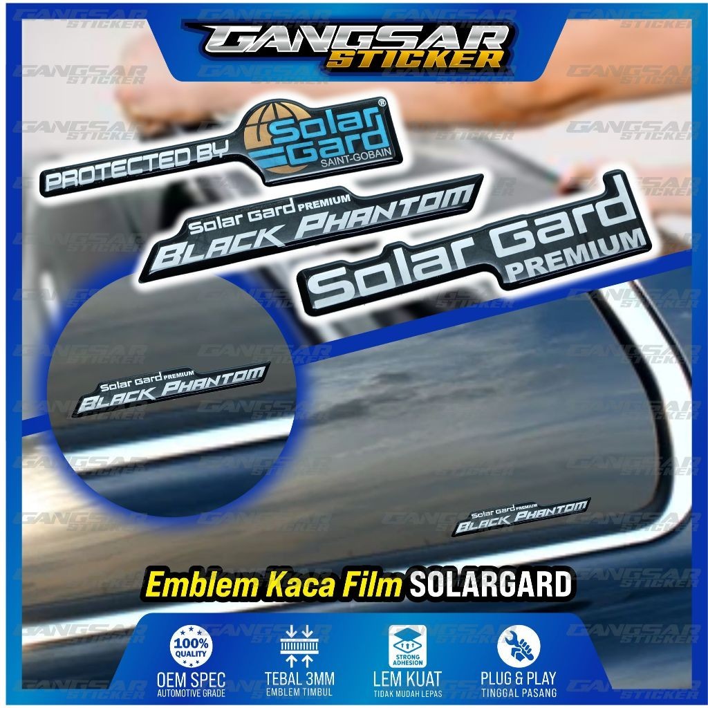 Emblem Timbul solar gard window film/ Stiker logo solar gard / Stiker timbul solar gard / emblem kac