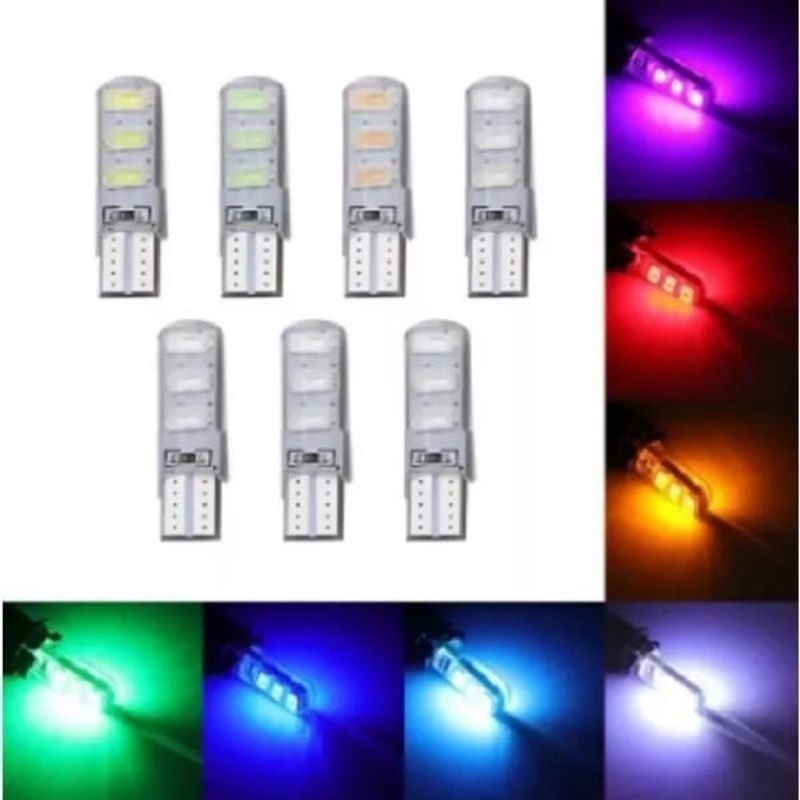 LAMPU SEIN JELLY 6 LED KEDIP SEN COLOK MOTOR CUCUK JELLY KEDIP FLASH SENJA 6 MATA T10 12V SILICONE L