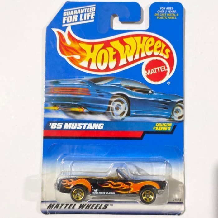 Hotwheels 65 Mustang hitam tampo flame open hood 1999