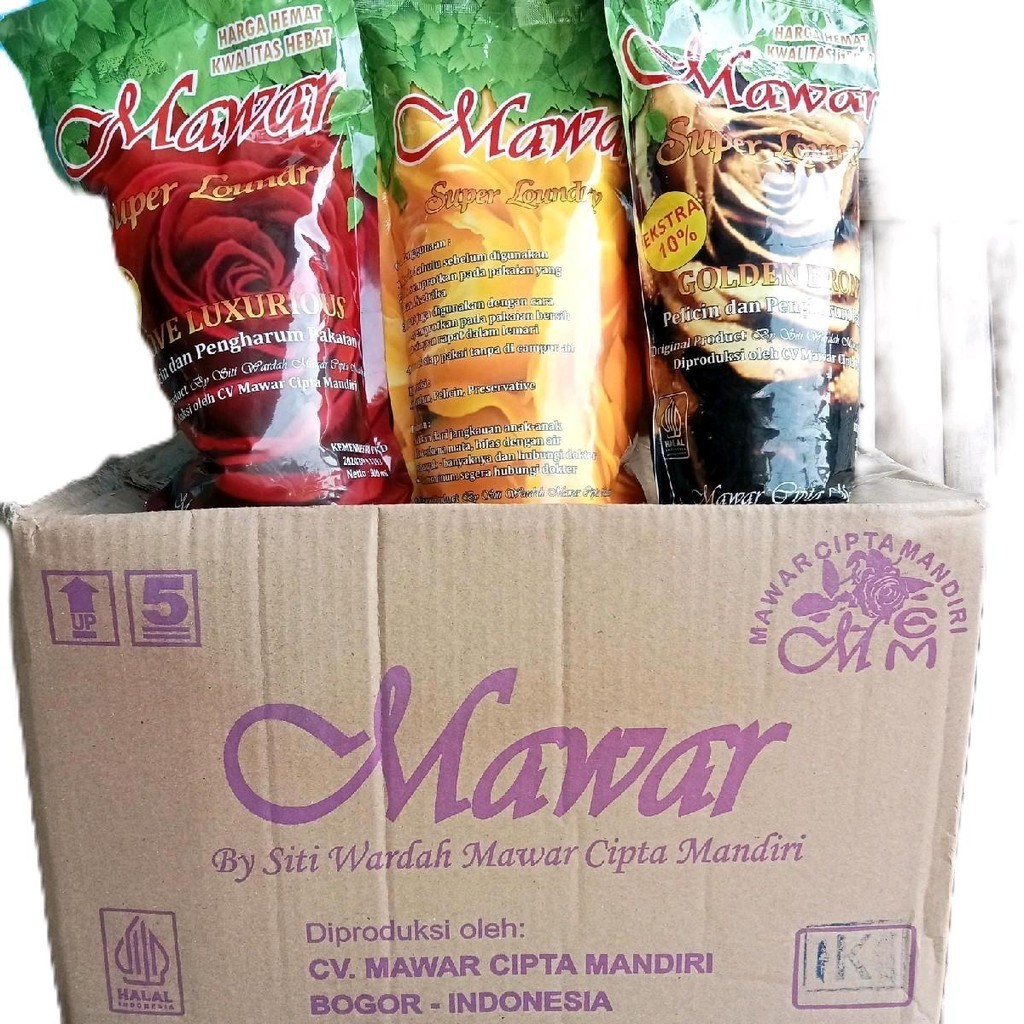 Paket Hemat 1 Karton (10 PCS) Mawar Super Laundry Kemasan Refile 900gr Super Wangi dan Melmbutkan Pa