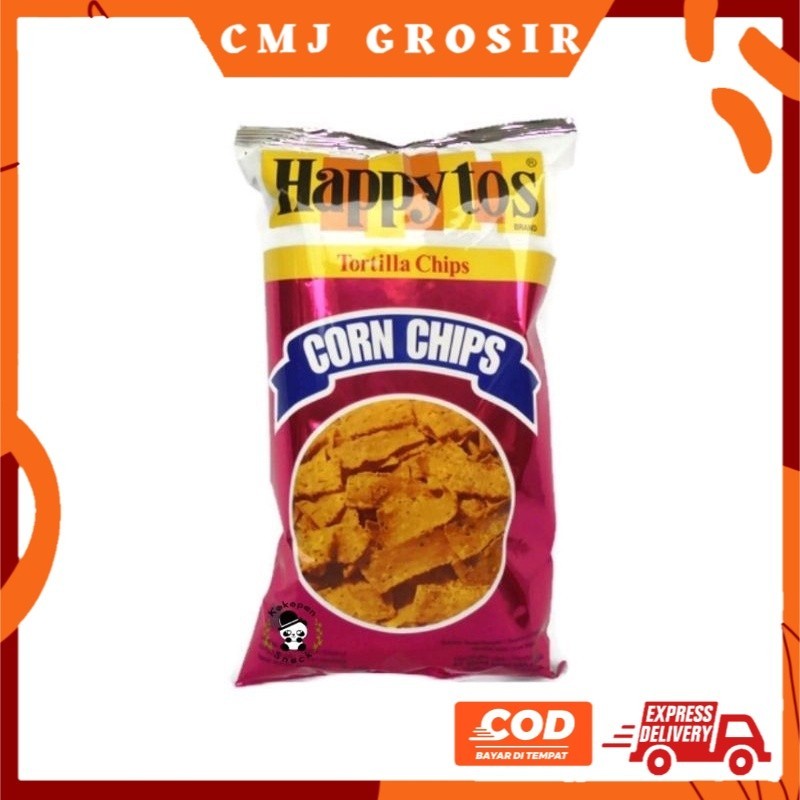 

HAPPY TOS BESAR - Tortilla Corn Chips Jagung Bakar Keju - Cemilan Santai Murah Enak
