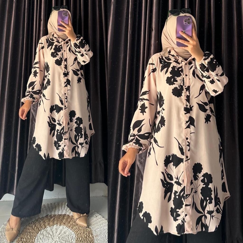 ZERAX - Pakaian Wanita Mega / MUNNA TUNIK SET / Setelan Baju Tunik + Celana Panjang / Fashion Hijab 