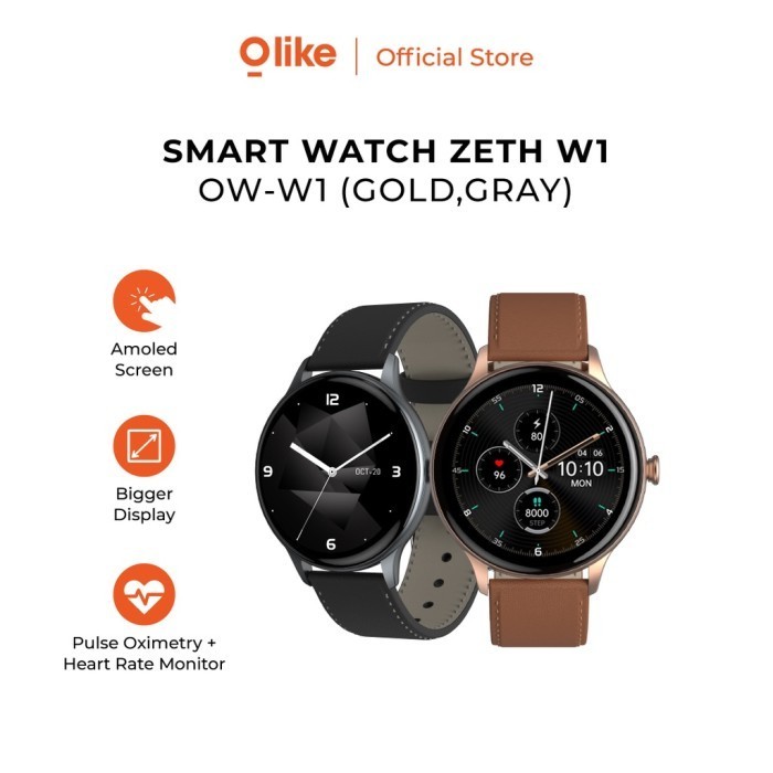 TERBARU Olike Smartwatch Zeth W1 Jam Tangan Pintar Amoled - Grey