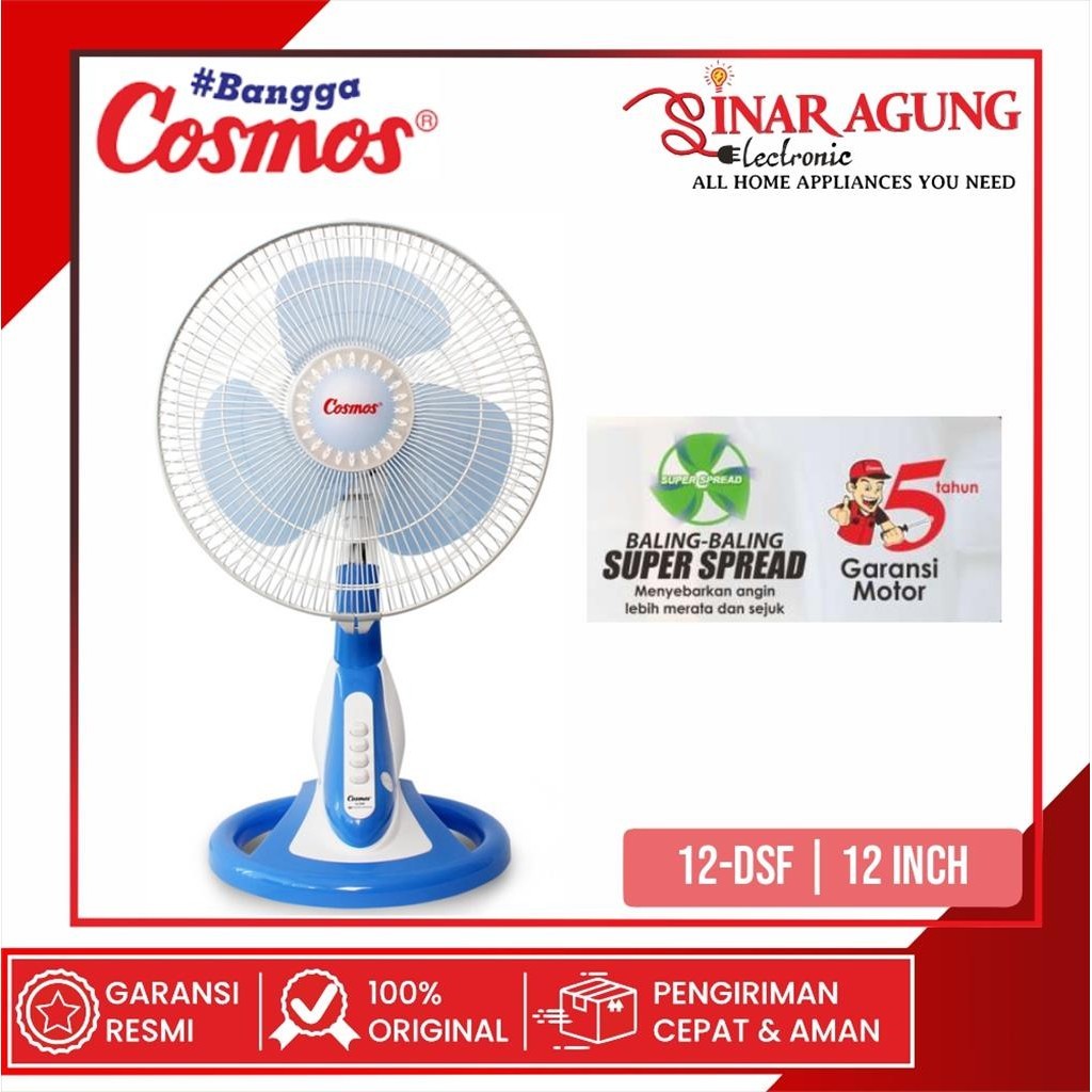 COSMOS 12DSF / 12-DSF KIPAS ANGIN MEJA 12 INCH - GARANSI RESMI