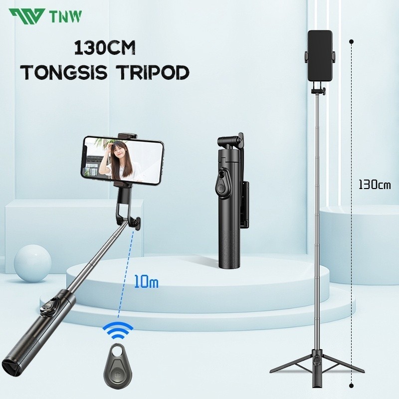Tongsis Tripod Bluetooth Selfie Stick Remote Tripod Tongsis Tripod Remote Tongsis 3 in 1 LED Fill Li