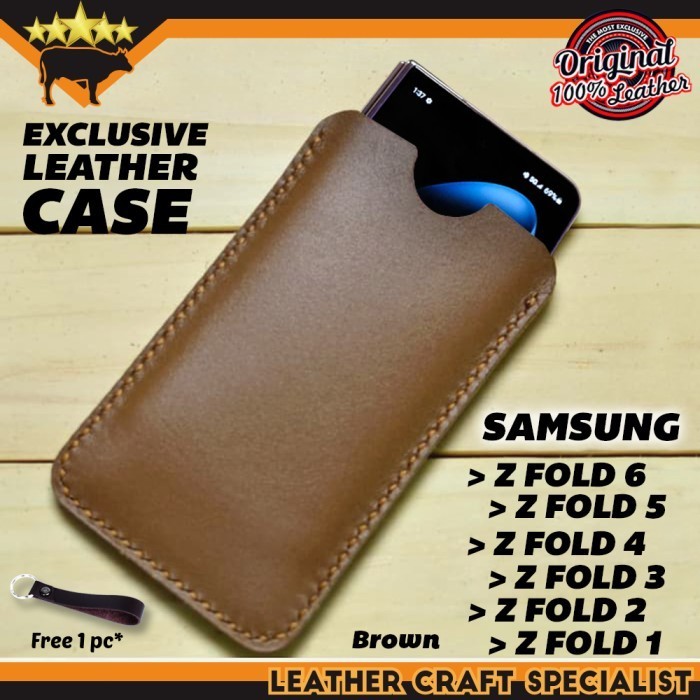 CASE SAMSUNG Z FOLD 6 , Z FOLD 5 , Z FOLD 4 , Z FOLD 3 , Z FOLD 2 ,  LEATHER POUCH SARUNG HP KULIT