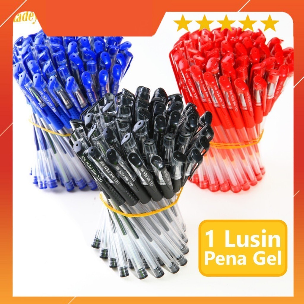 

RADEYA Pulpen 1 Lusin Isi 12 Pcs Gel 0.5 mm Bisa Diisi Ulang Balpoint Tinta Gel Import Murah