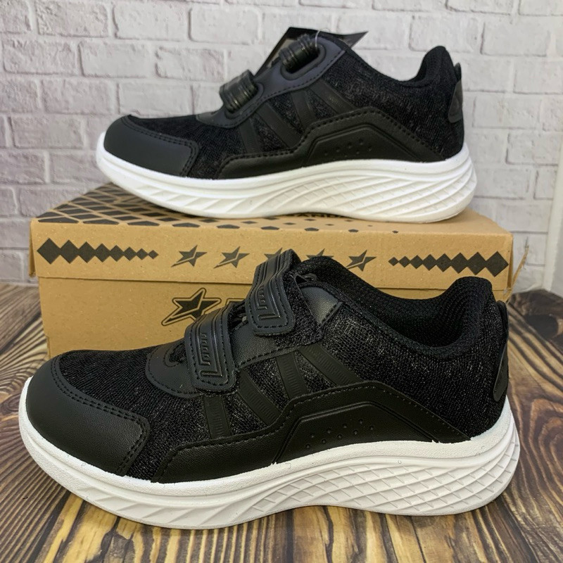 SEPATU PRO ATT GI 352 HITAM PUTIH SIZE 31-34/ SEPATU SEKOLAH ANAK PRO ATT