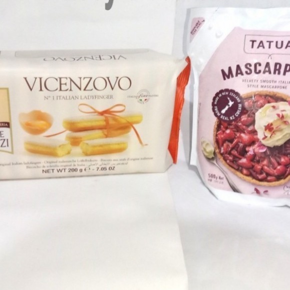 

paket lady finger vicenzovo biscuit 200gr + tatua mascarpone 500gr