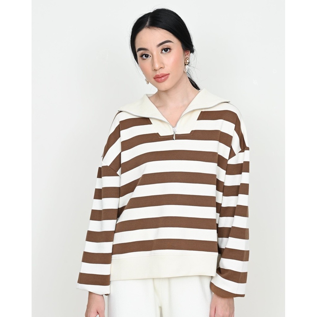 Geulis.id SIENA STRIPES SWEATSHIRT / BLOUSE WANITA (3 warna)