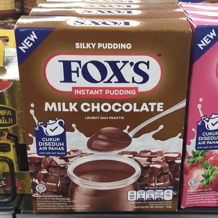 

foxs instant pudding milk chocolate 160gr puding coklat susu