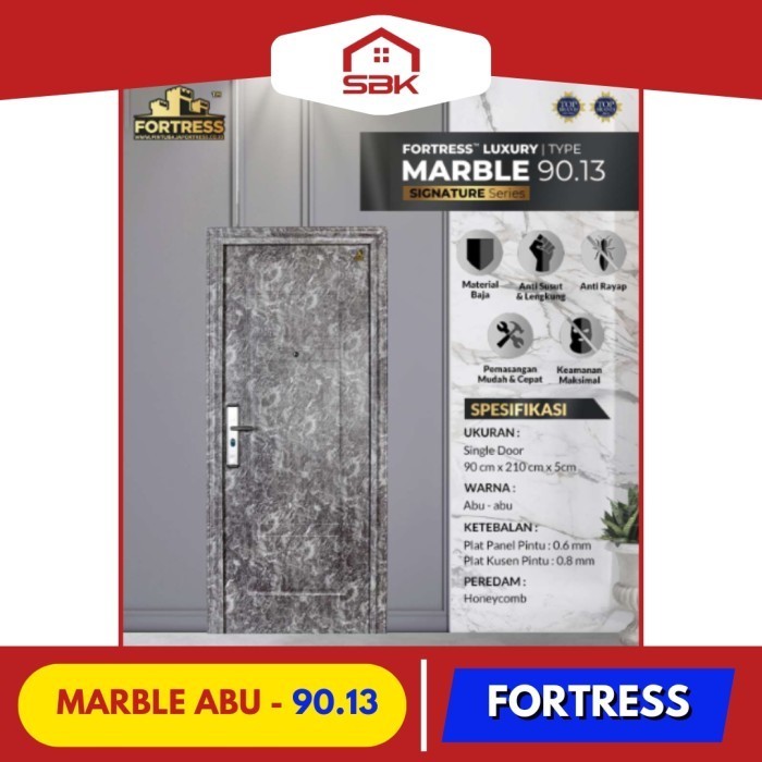 Pintu Kamar Pintu Utama Baja 90x210 Fortress 90.13 Marble