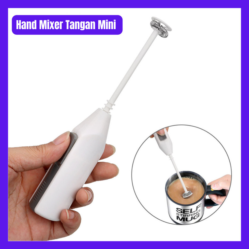 inovasi_tani-Hand Mixer Tangan Mini Pengocok Telur Kopi Susu Tenaga Baterai Pembuih Susu Pengocok Te