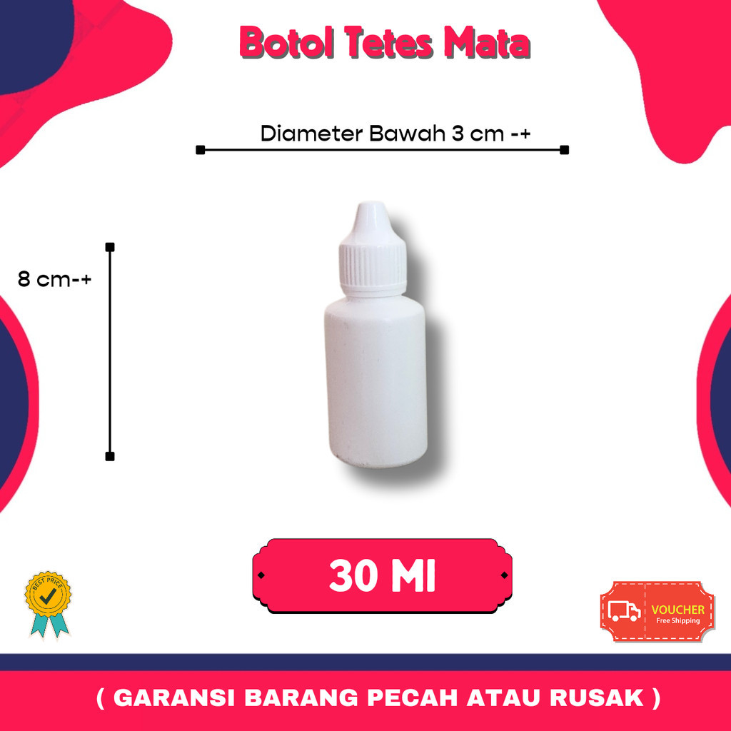 Botol Tetes Mata Non Segel 30ml Putih Dove | Botol Plastik Ldpe 30ml | Botol Refill Travel Essen