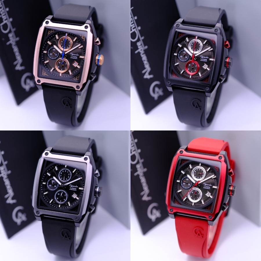 Jam Tangan Pria Alexandre Christie AC 6614 / AC6614 Rubber Original Garansi 1 Tahun