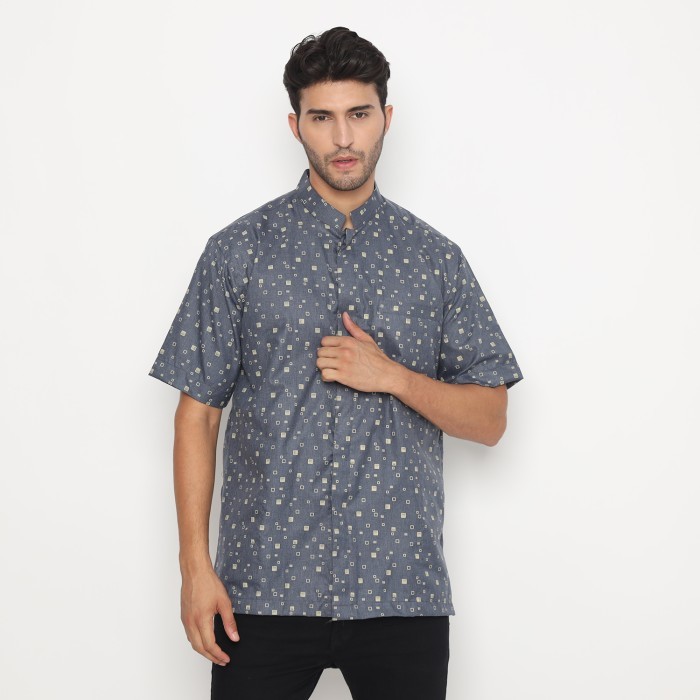 PERKS SHOHIB BAJU KOKO KAHFI LENGAN PENDEK BIRU NAVY - BIRU NAVY, L