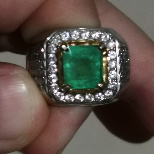 Batu Zamrud Natural Green Emerald Berly Octagon Permata Asli Memo GRI CA
