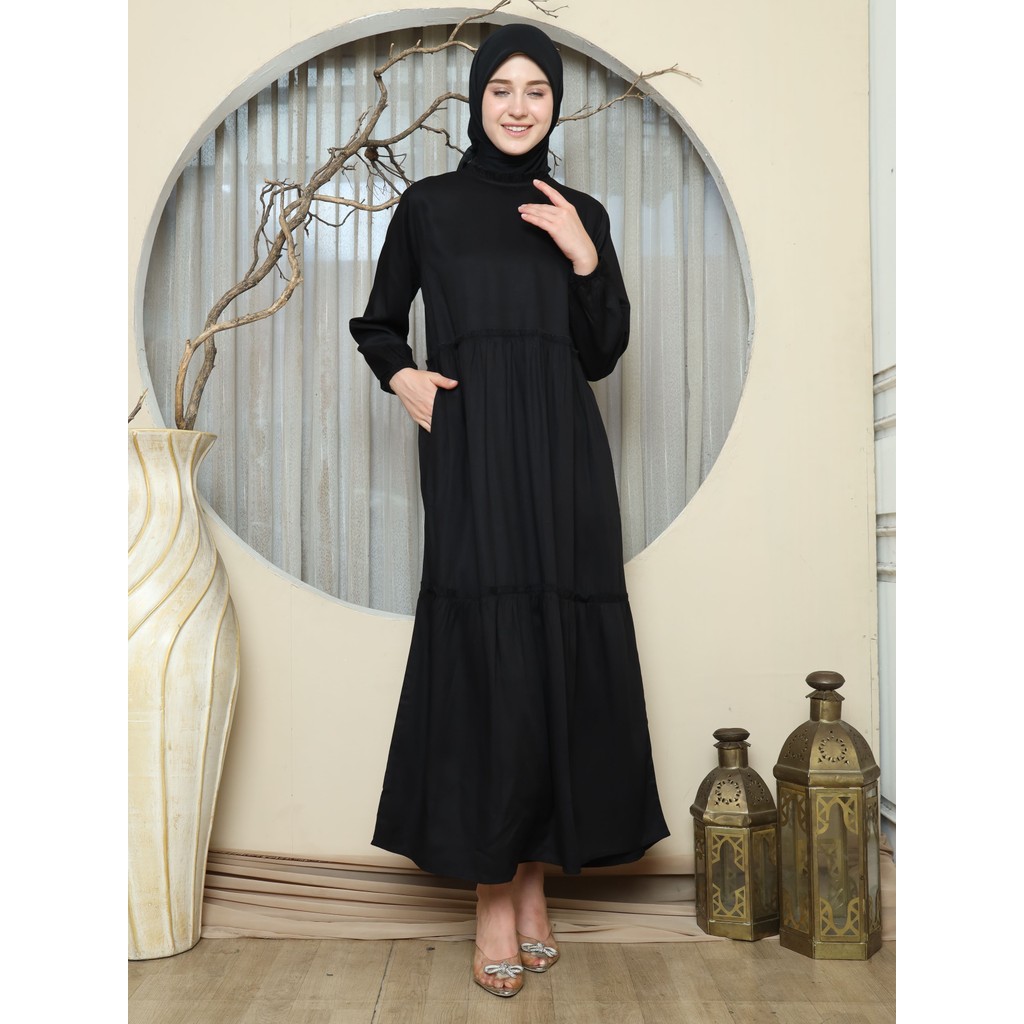 RILLEY - Gamis Layla | Dress Panjang Muslim Wanita | Gamis Wanita Terbaru Bahan Rayon Twill