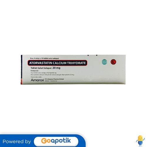 Atorvastatin Calcium Trihydrate Amarox 20 Mg Box 90 Tablet