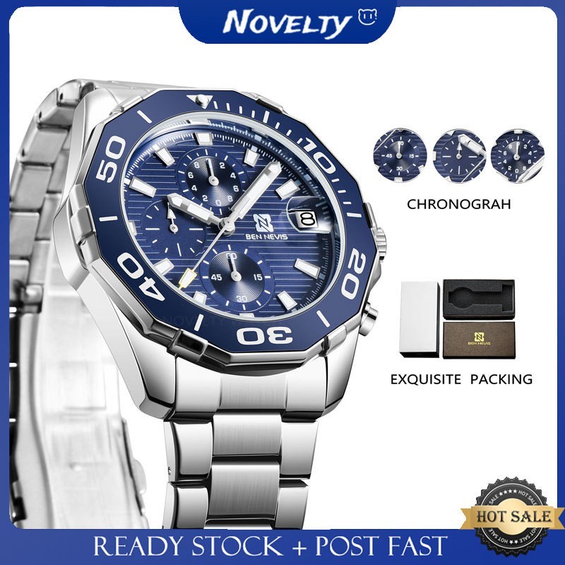 Jam Tangan Ben Nevis Quartz Jam Tangan Kalender Multi Fungsi