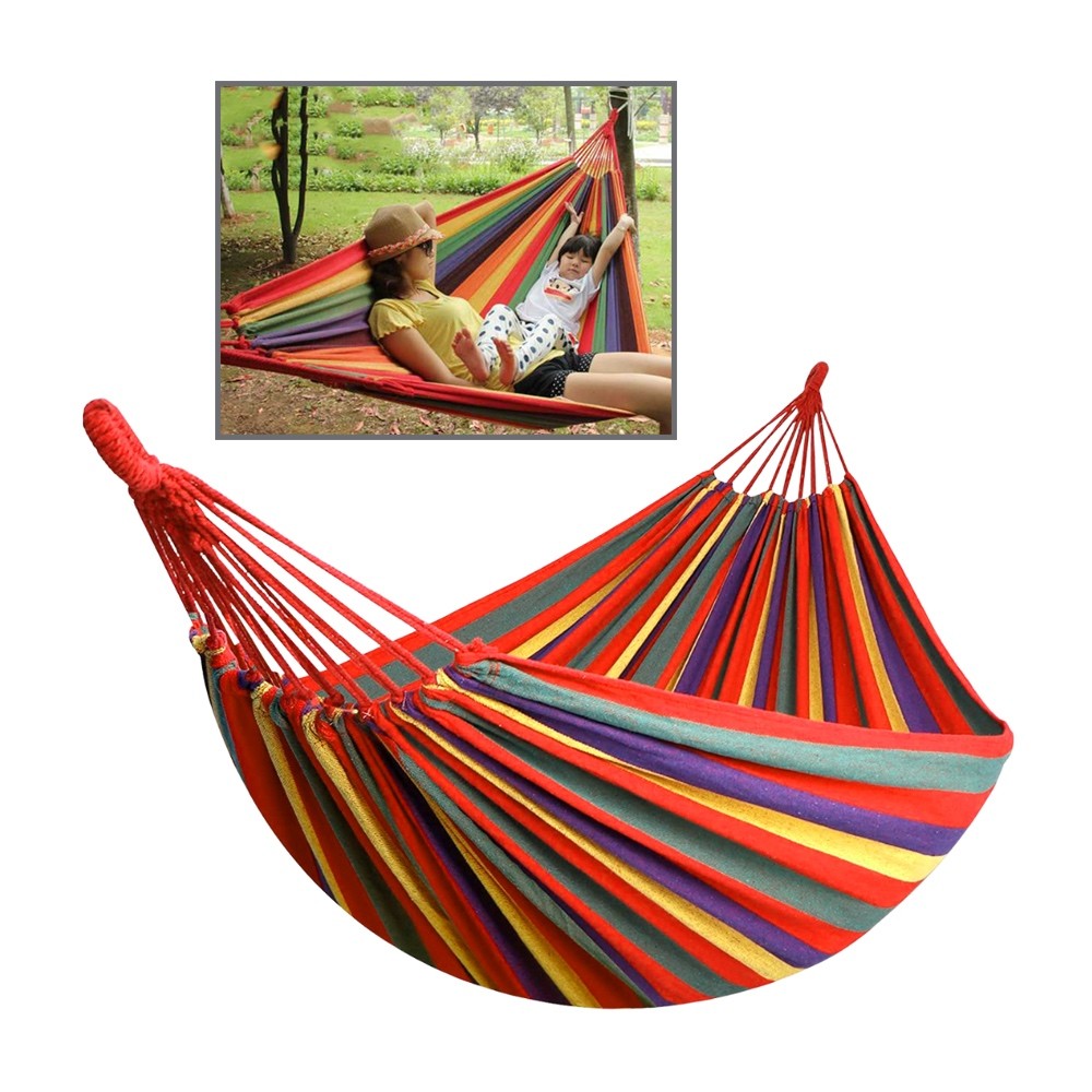 Hammock Tempat Tidur Gantung Double Thick Canvas Hammock ayunan hamok hammok outdoor camping carabin