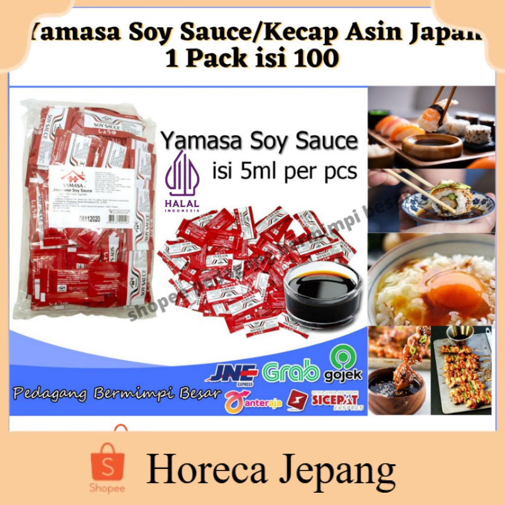 

Yamasa Soy Sauce 1Pcs 5ml | Kecap Sushi / Soy Sauce Sachet/kecap asin HALAL