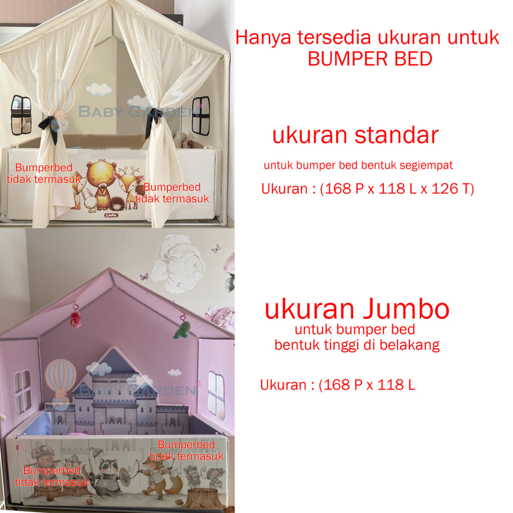 Playhouse Lumba | tenda mainan dengan tirai untuk bumper bed