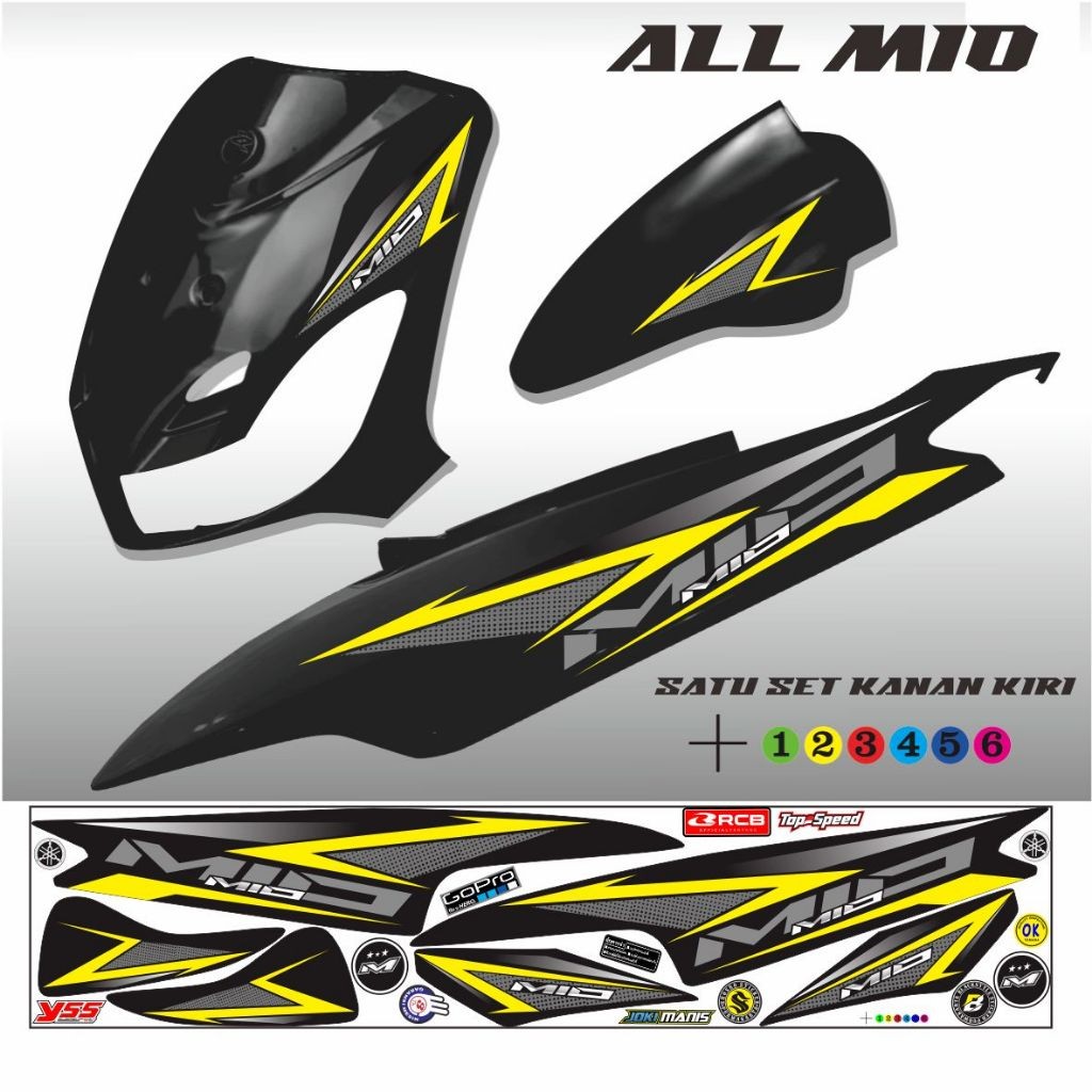 STIKER MIO STRIPING MOTOR MIO SMILE MOTIF KEREN VARIASI MOTOR