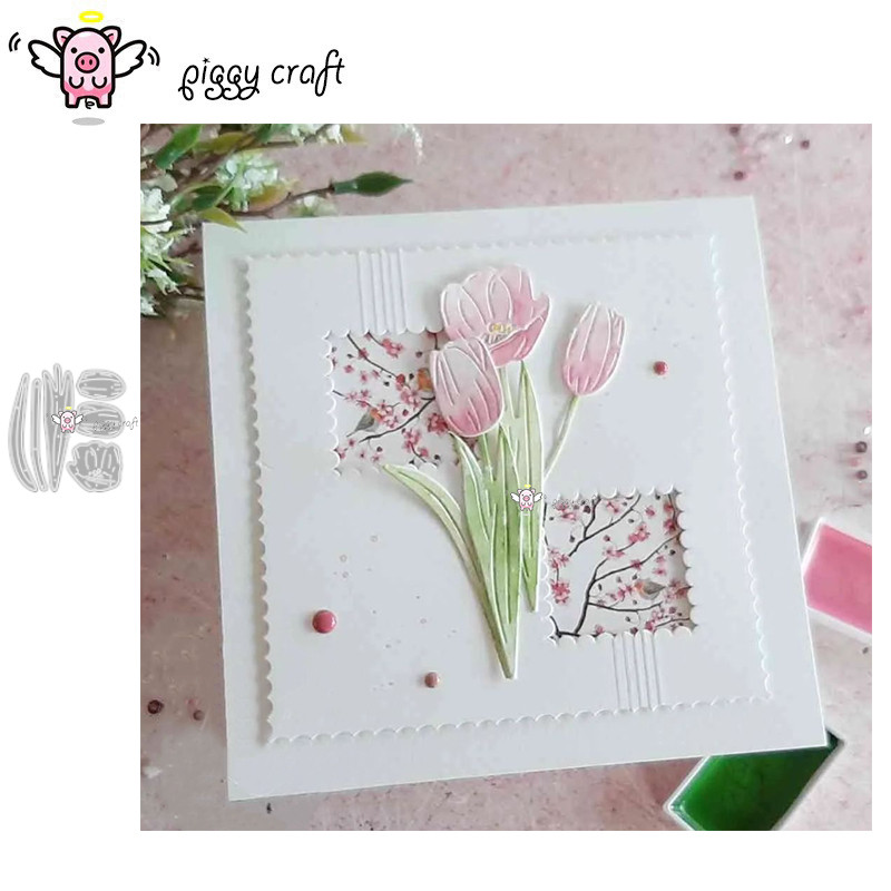 

Piggy Craft metal cutting dies cut die mold Flower decoration Scrapbook paper craft knife mould blade punch stencils dies
