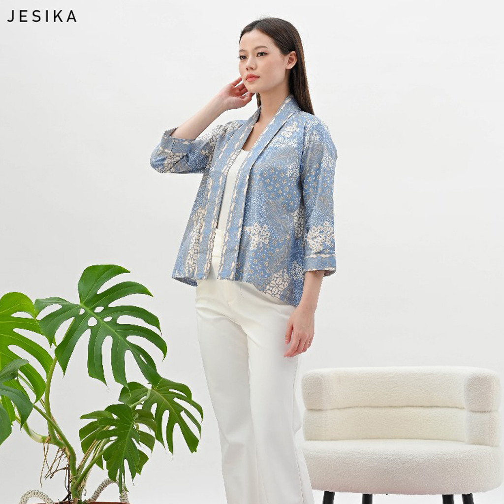 GIRLY Jesika Blazer Batik Wanita Outer Batik Perempuan Vest Luaran Batik Cewek Lengan Panjang Sarimb