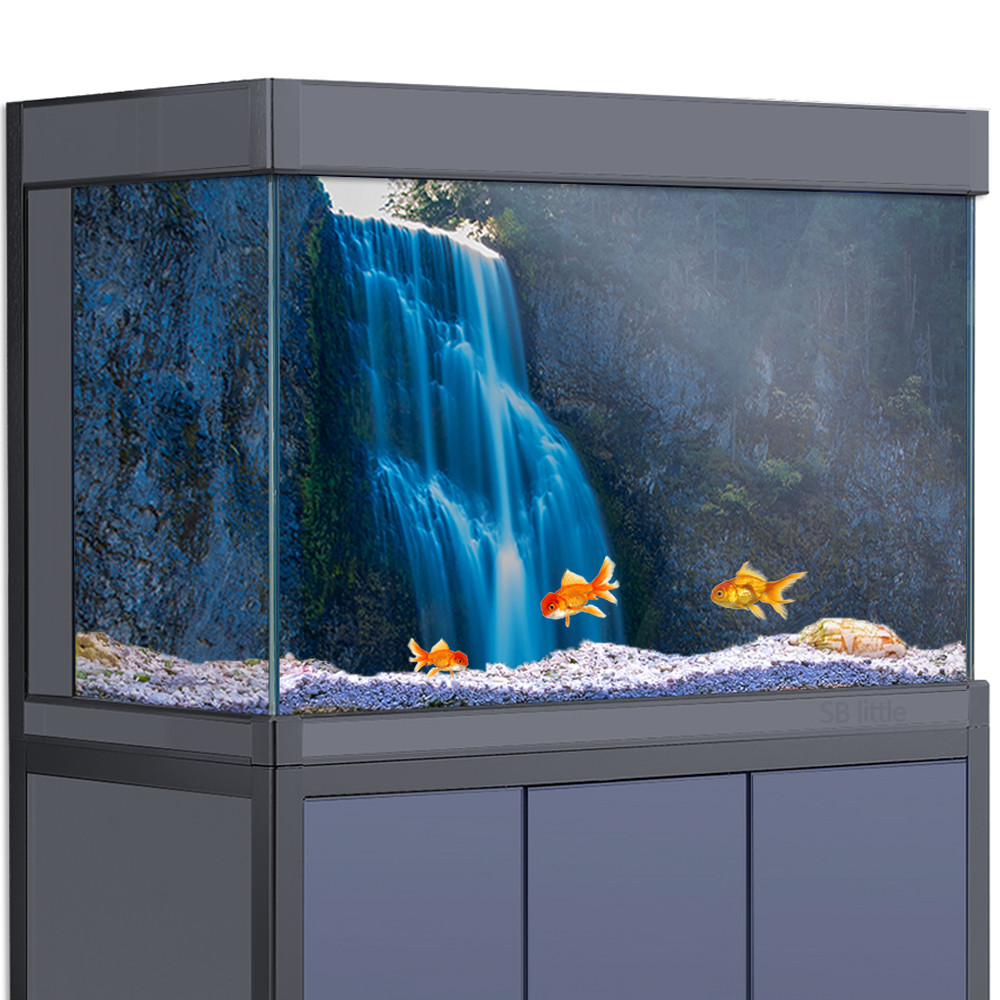 Aquarium Background Decoration for Fish Tanks Reptile Habitat , Waterfall Cliff Rock HD 3D Poster St