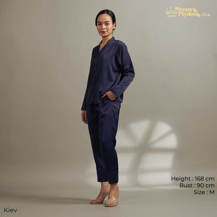 PR Nyonya Piyama Luxury Satin City Set Lengan Panjang - Kiev, XL