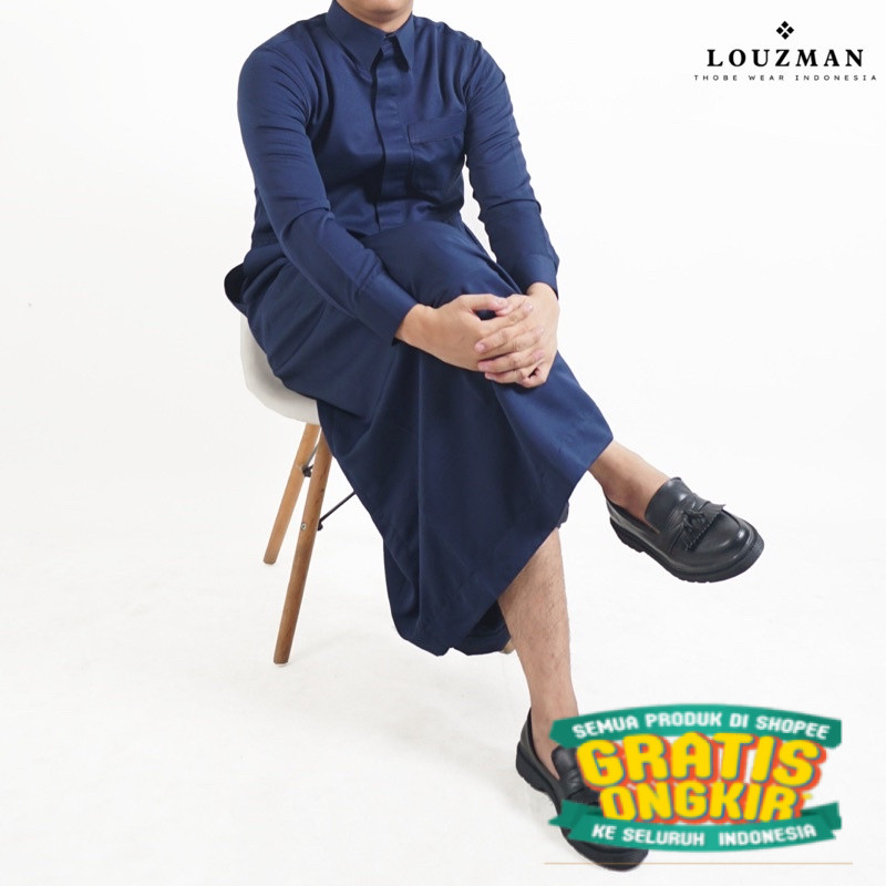Louzman Thobe Kemeja / Tub / Gamis / Jubah Slimfit Dewasa/ Mewah