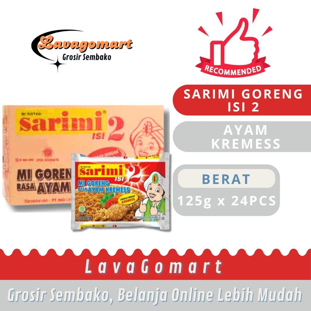 

SARIMI GORENG ISI 2 AYAM KREMESS 125g - 1 DUS - LAVAGOMART- BANDUNG