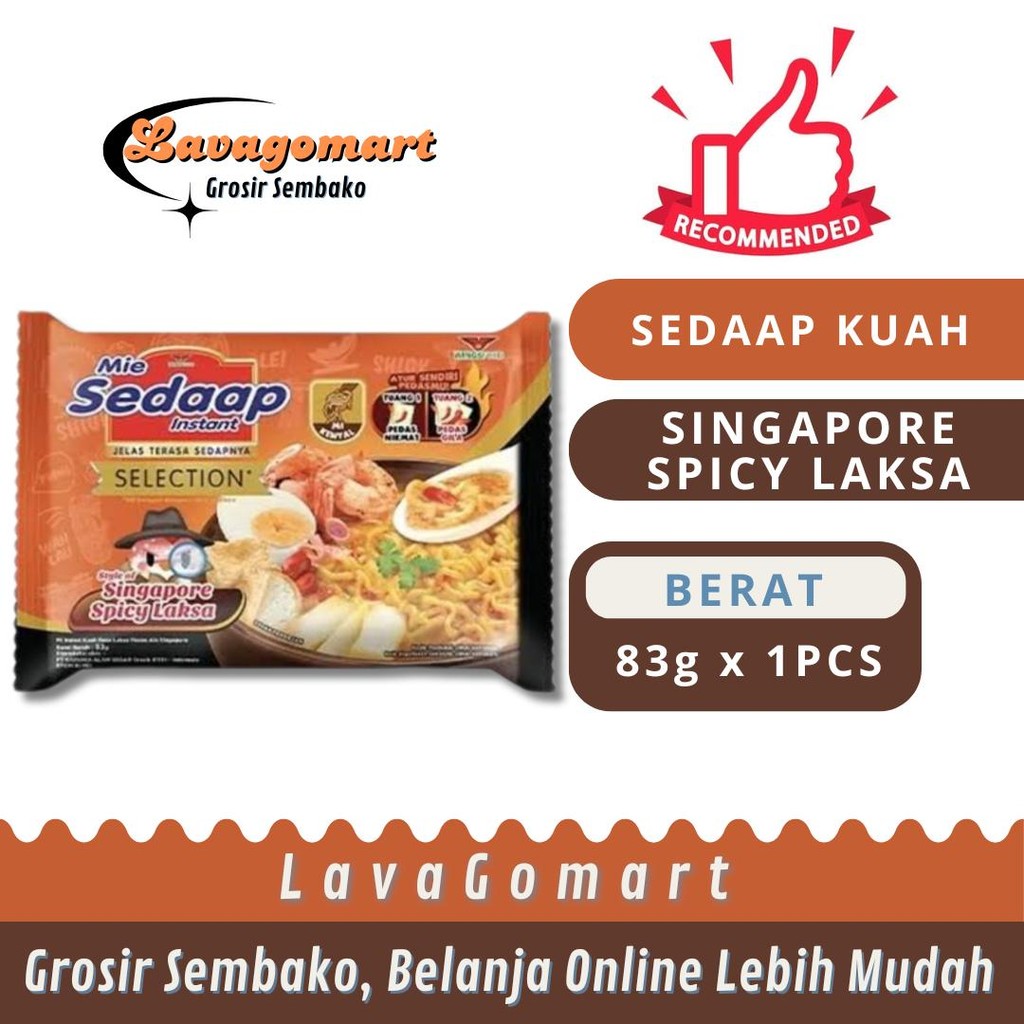 

SEDAAP MIE KUAH SPICY LAKSA 83g - 1 PCS - LAVAGOMART - BANDUNG