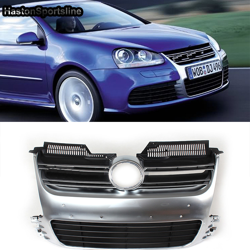 R32 MK5 Golf 5 Silver Front Racing Grills Engine Grill Grille For Volkswagen Golf 5 mk 5 2005~2009 R