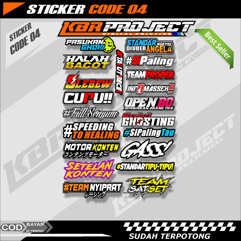 STICKER RACING VINYL STIKER PACK RACING MOTOR STIKER MOTOR