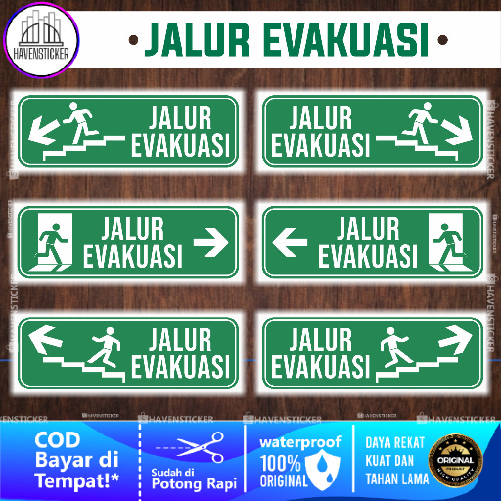 

Stiker Vinyl Jalur Evakuasi Laminasi Glossy