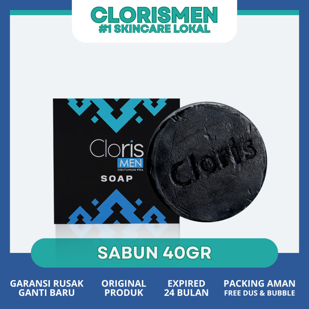 Clorismen Soap 40gr Sabun Muka Skincare Pria Anti Jerawat Kusam Komedo Dan Mencerahkan Flek Hitam