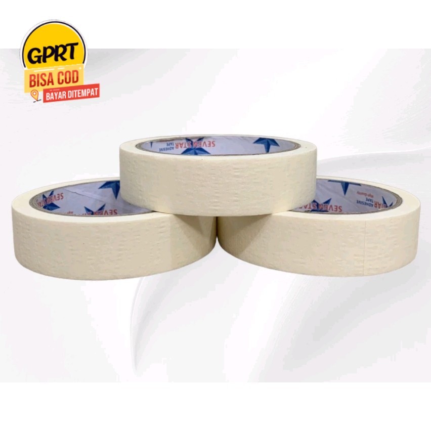 

GPRT Isolasi Kertas Seven Star 24Mm 20 Yard Masking Tape Lakban Kertas