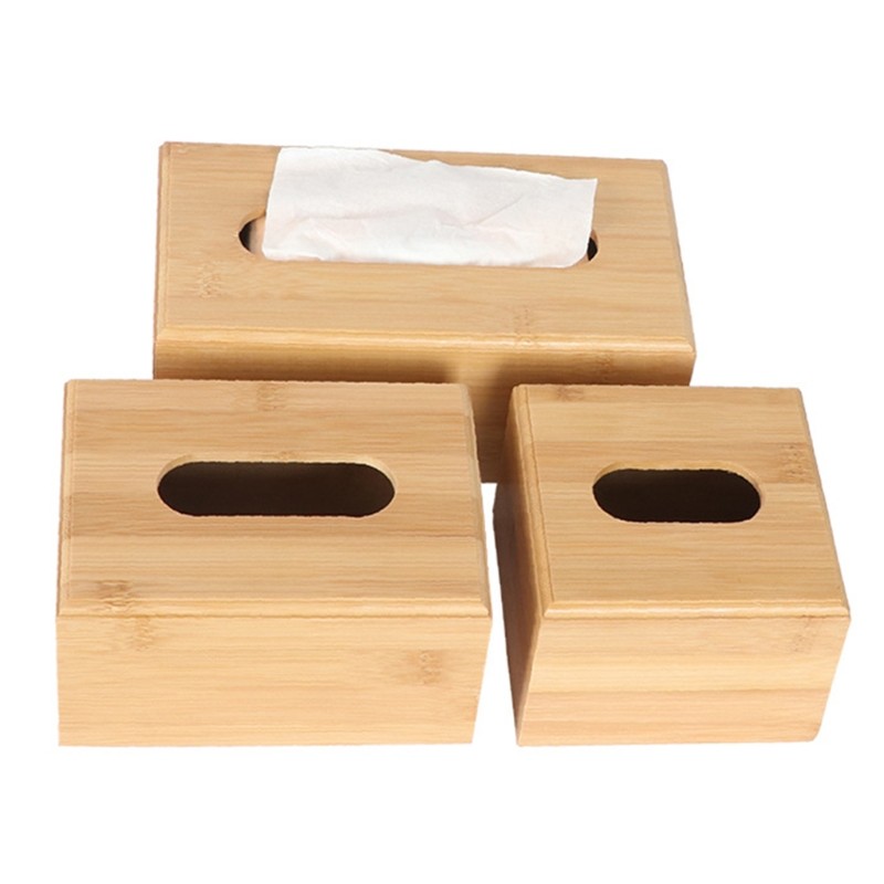 

Bamboo Tissue Box Holder Storage Paper Tissue Box Cover Car Wood Napkins Holder for Case Organizer Home Decoration