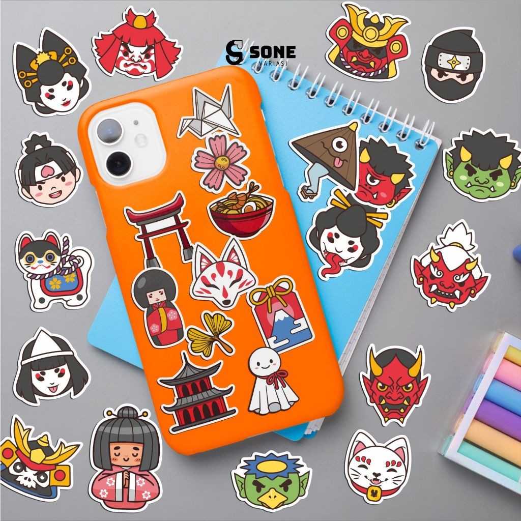 

Stiker Pack Japanese Aesthethic Vinyl Waterproof Sticker Casing HP Laptop Tumbler