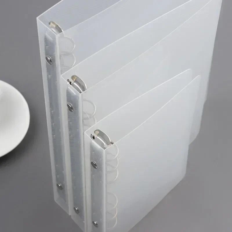 

Creative transparent twill pp binder shell a6 a5 six-hole b5 nine-hole folder Notebook Loose Leaf Ring Binder Planner