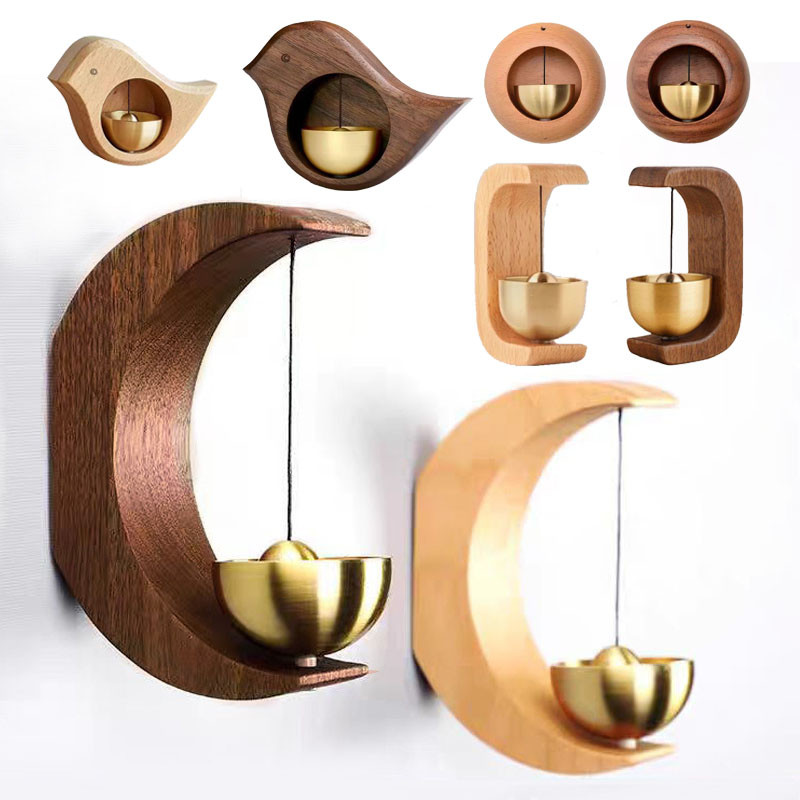 Bel Pintu Kayu//lonceng Pintu Kuningan/Bel pintu beech/Lonceng Hadiah Lonceng Angin Dekorasi Rumah